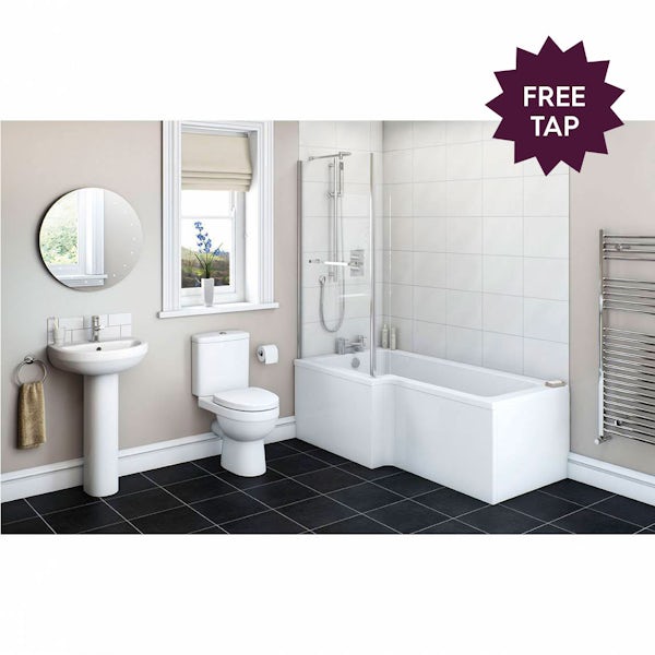 Energy Bathroom Suite with Boston 1700 x 850 Shower Bath LH