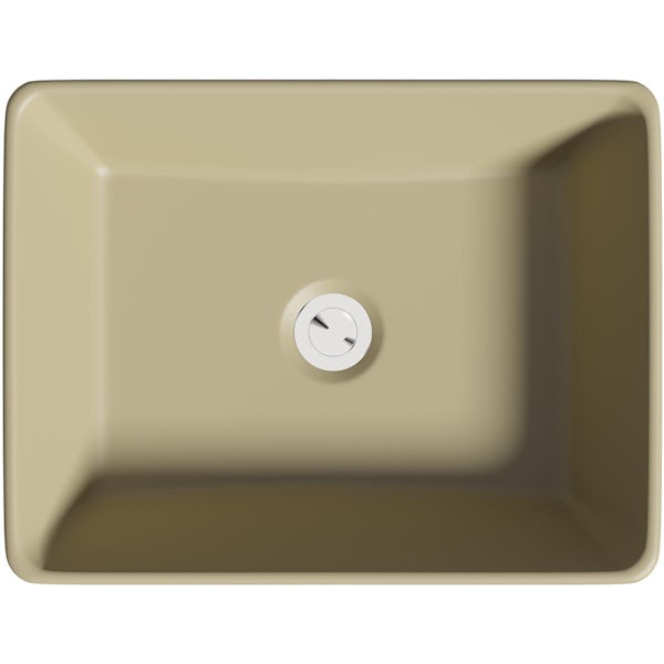 Mode Ellis beige square countertop basin 480mm