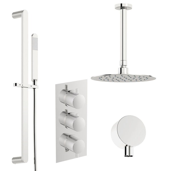 Mode Banks thermostatic shower valve with slider rail and ceiling shower set