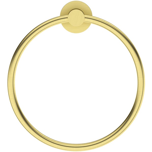 Accents Deacon brushed brass towel ring
