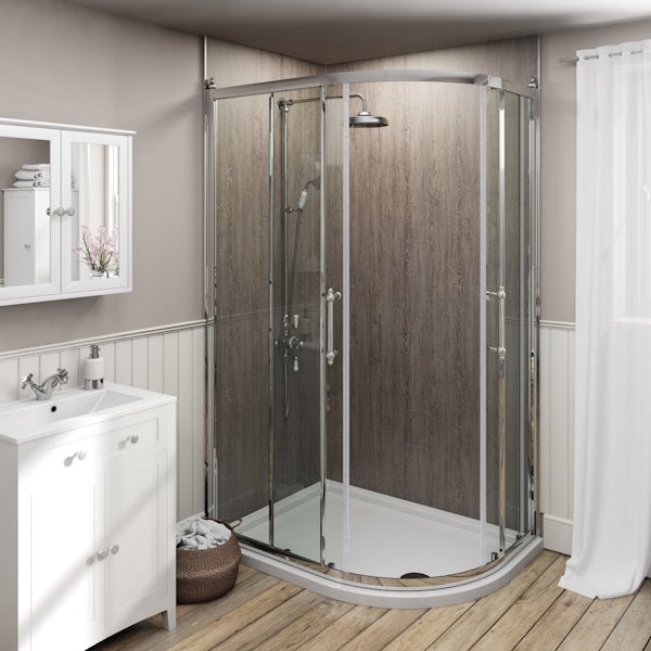The Bath Co. Camberley 8mm traditional framed offset quadrant enclosure