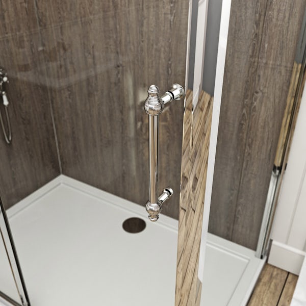 The Bath Co. 8mm traditional sliding shower enclosure with stone tray