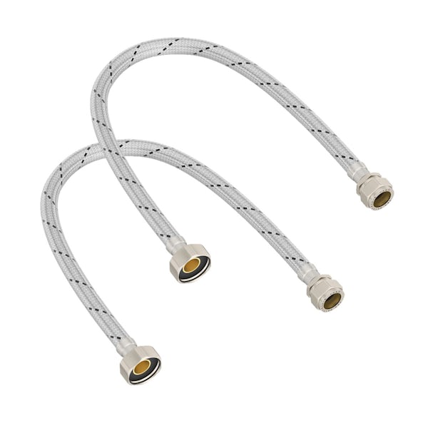 Flexible tap connectors 3/4" x 15mm x 500mm (2 pack)