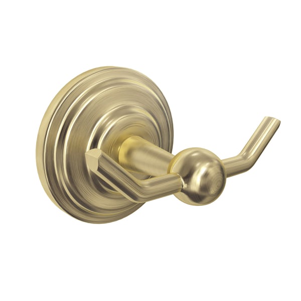 The Bath Co. 1805 gold double robe hook