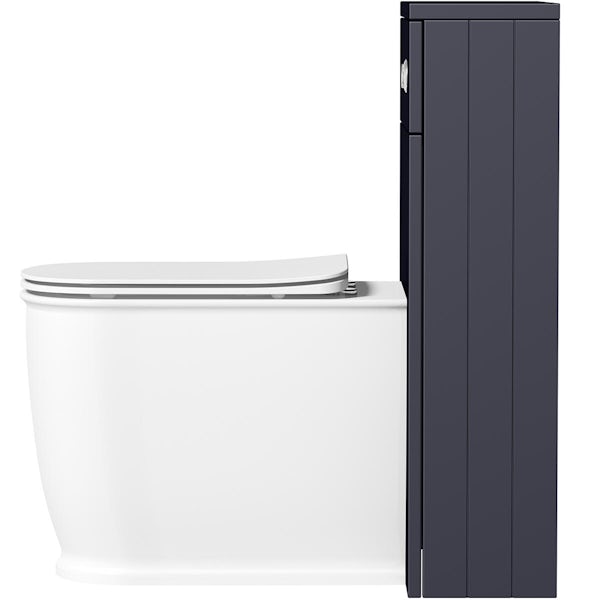 The Bath Co. Ascot indigo back to wall unit and Beaumont toilet with soft close seat