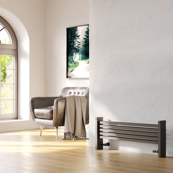 Vogue Nova Scotia textured grey aluminium radiator