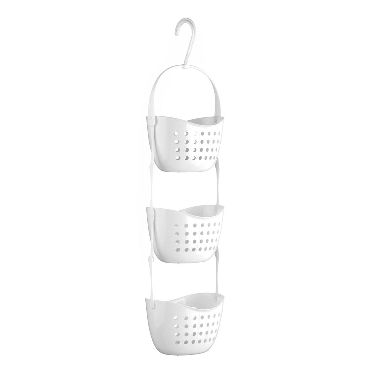 Accents White 3 tier hanging shower caddy