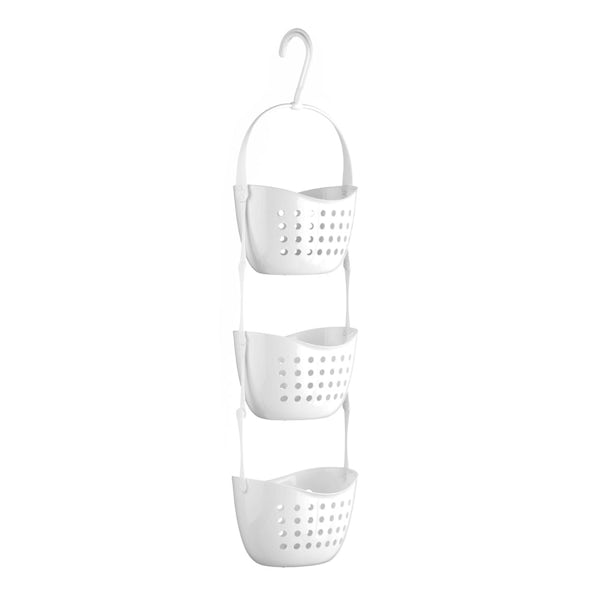 White 3 tier hanging shower caddy