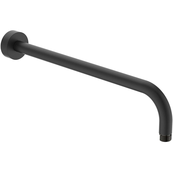 Ideal Standard Idealrain silk black round 300mm shower head + wall arm