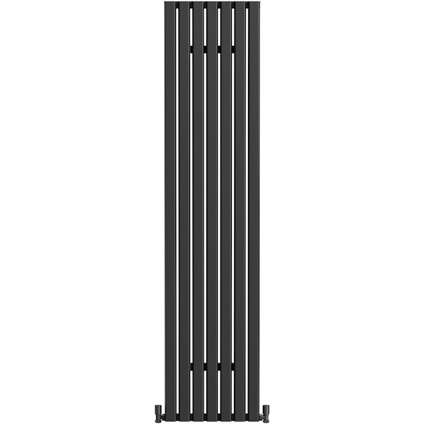The Heating Co. Hamilton vertical textured black aluminium radiator