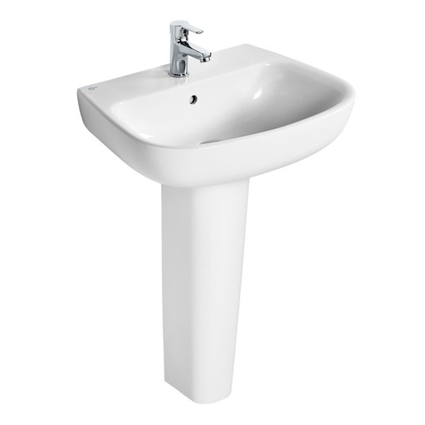 Ideal Standard Studio Echo right hand shower bath suite with full pedestal basin 1700 x 800