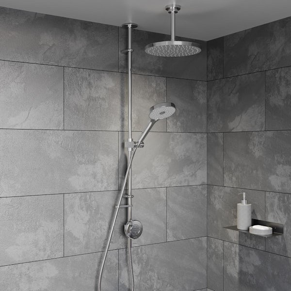 Aqualisa Unity Q smart exposed shower pumped with adjustable handset and ceiling head