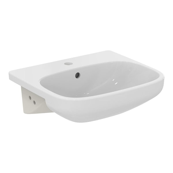 Ideal Standard i.life A matt white combination unit with wall hung toilet, concealed cistern and black handles 1200mm