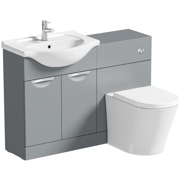 Orchard Elsdon stone grey 1155mm combination with contemporary back to wall toilet and seat