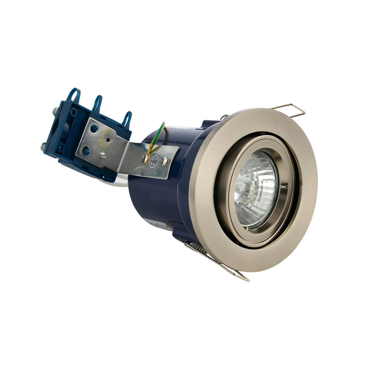 Forum adjustable fire rated bathroom downlight in satin chrome