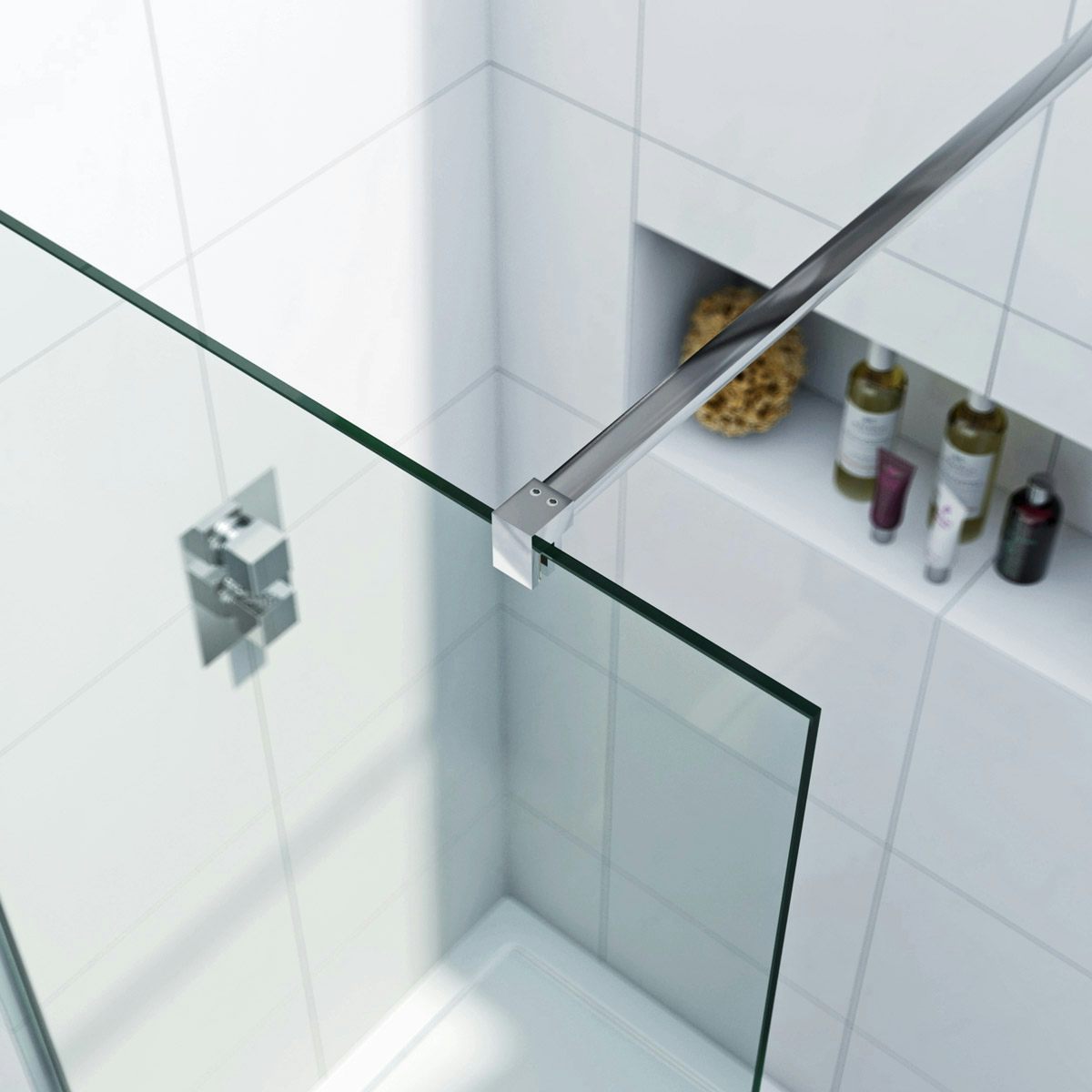 Milano Portland - Frameless Sliding Door Shower Enclosure - Choice of Sizes  and Side Panel