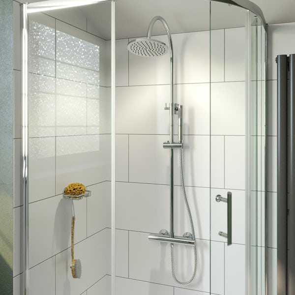 Orchard Derwent chrome round head shower riser system