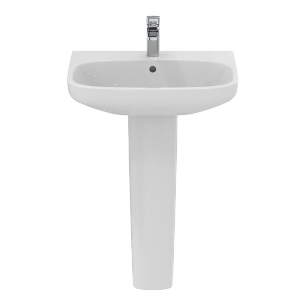 Ideal Standard i.life A 1 tap hole full pedestal basin 600mm