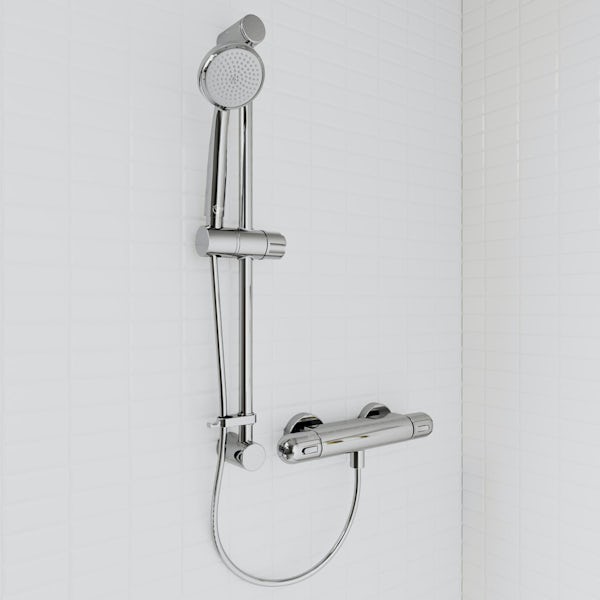 Ideal Standard Tesi ensuite suite with shower enclosure, furniture, tray, shower, taps and waste 1000mm