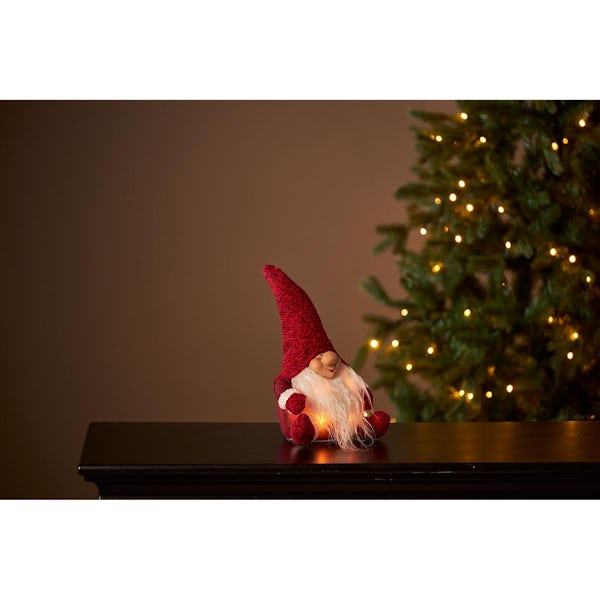 Eglo Christmas gnome LED decoration in red