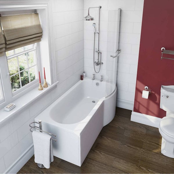 Winchester Bathroom Suite with Evesham 1700 x 850 Shower Bath RH