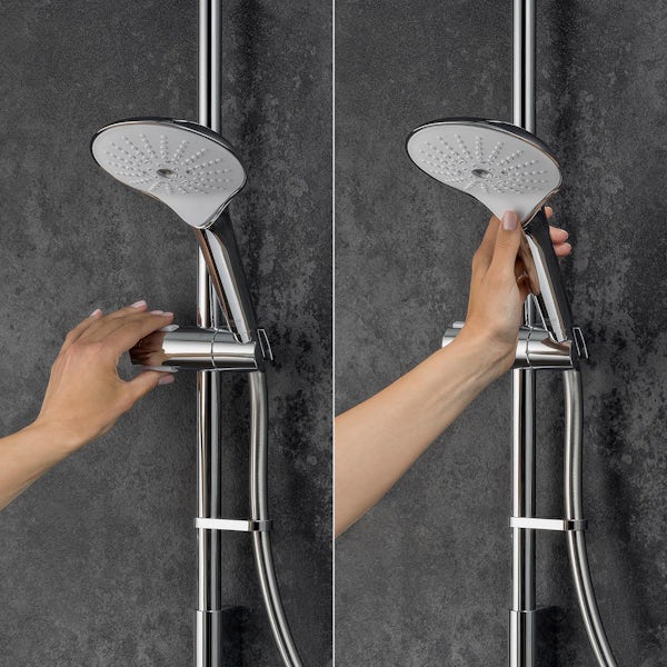 Mira Mode ceiling fed digital shower low pressure and pumped