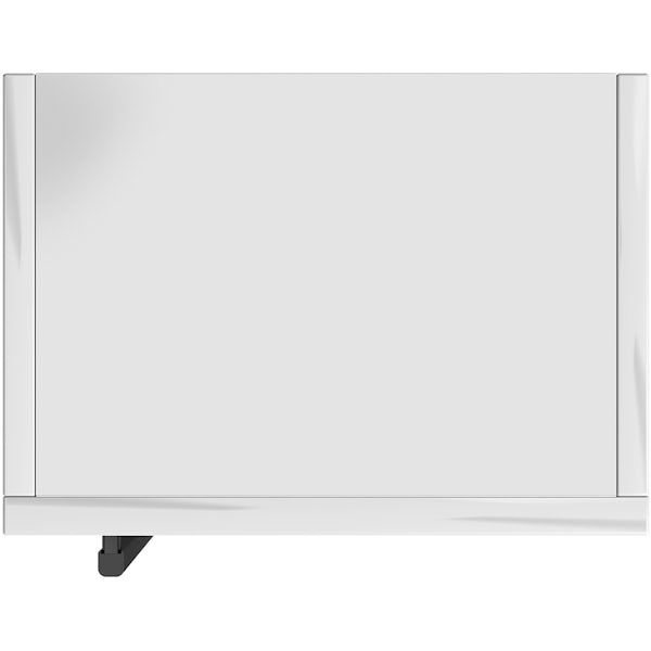 Orchard Derwent white tall wall hung cabinet with black handle 1400 x 350mm