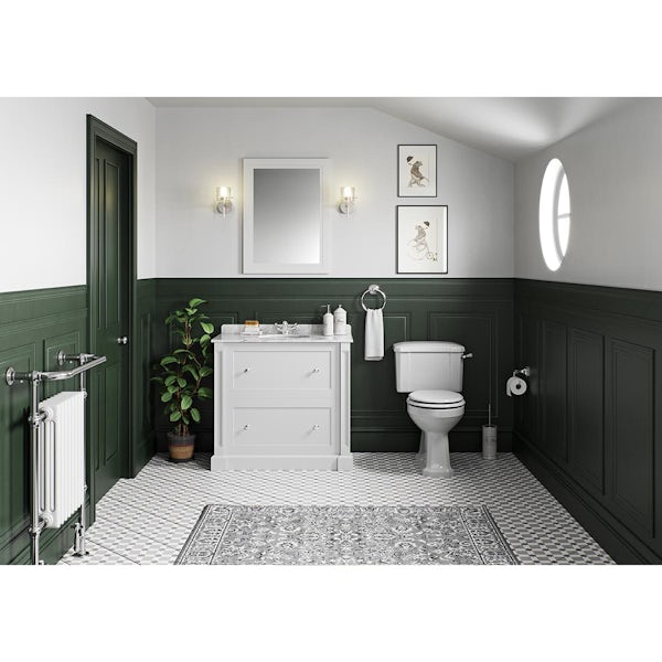The Bath Co. Camberley toilet and Burghley vanity unit white