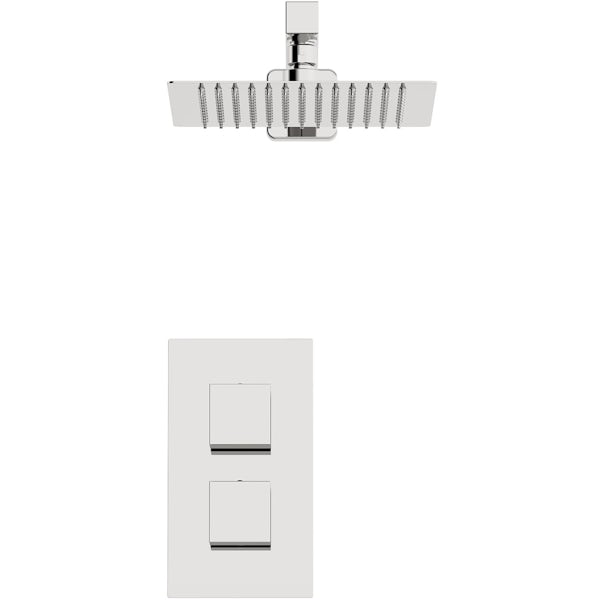 Orchard Derwent thermostatic square concealed shower valve and head set