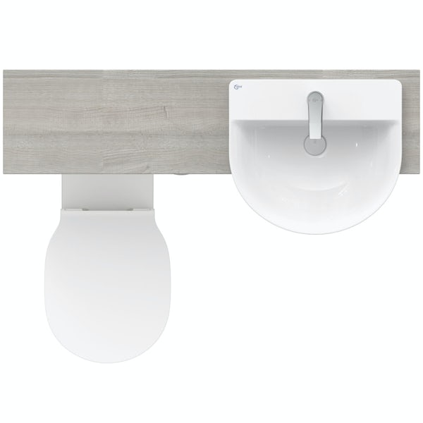 Ideal Standard Concept Air wood light grey 1200 combination unit with toilet and soft close seat