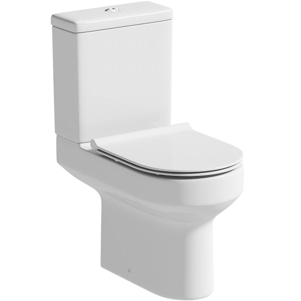 Orchard Wharfe rimless close coupled toilet and slim soft close seat