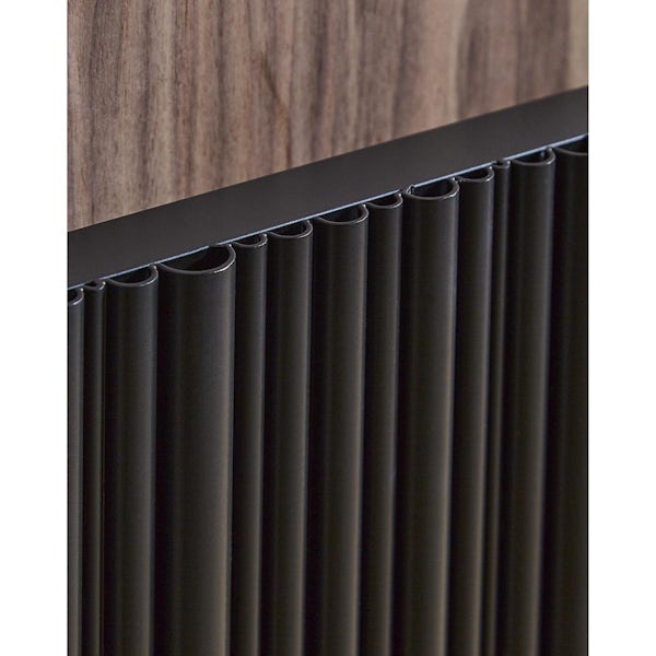 Vogue Quebec matt black aluminium single radiator