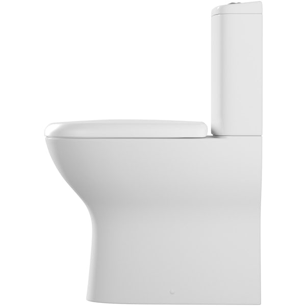 Mode Heath comfort height close coupled toilet with soft close toilet seat with pan connector