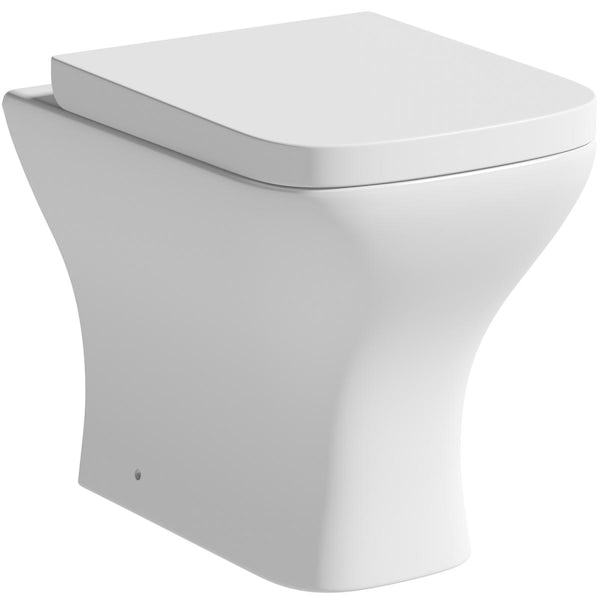 Orchard Derwent square compact back to wall toilet with soft close wrapover seat