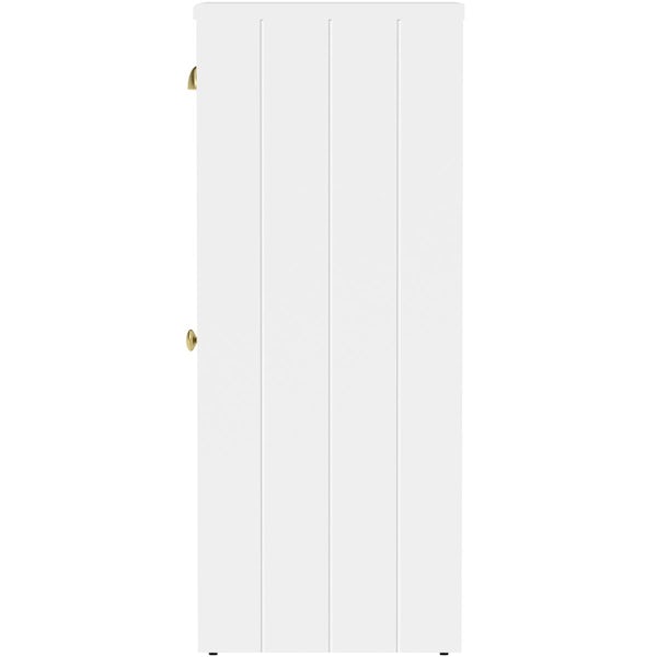 Orchard Dulwich matt white storage unit 800 x 400mm - brushed brass