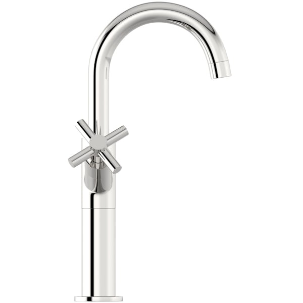 Mode Tate high rise basin mixer tap with slotted waste