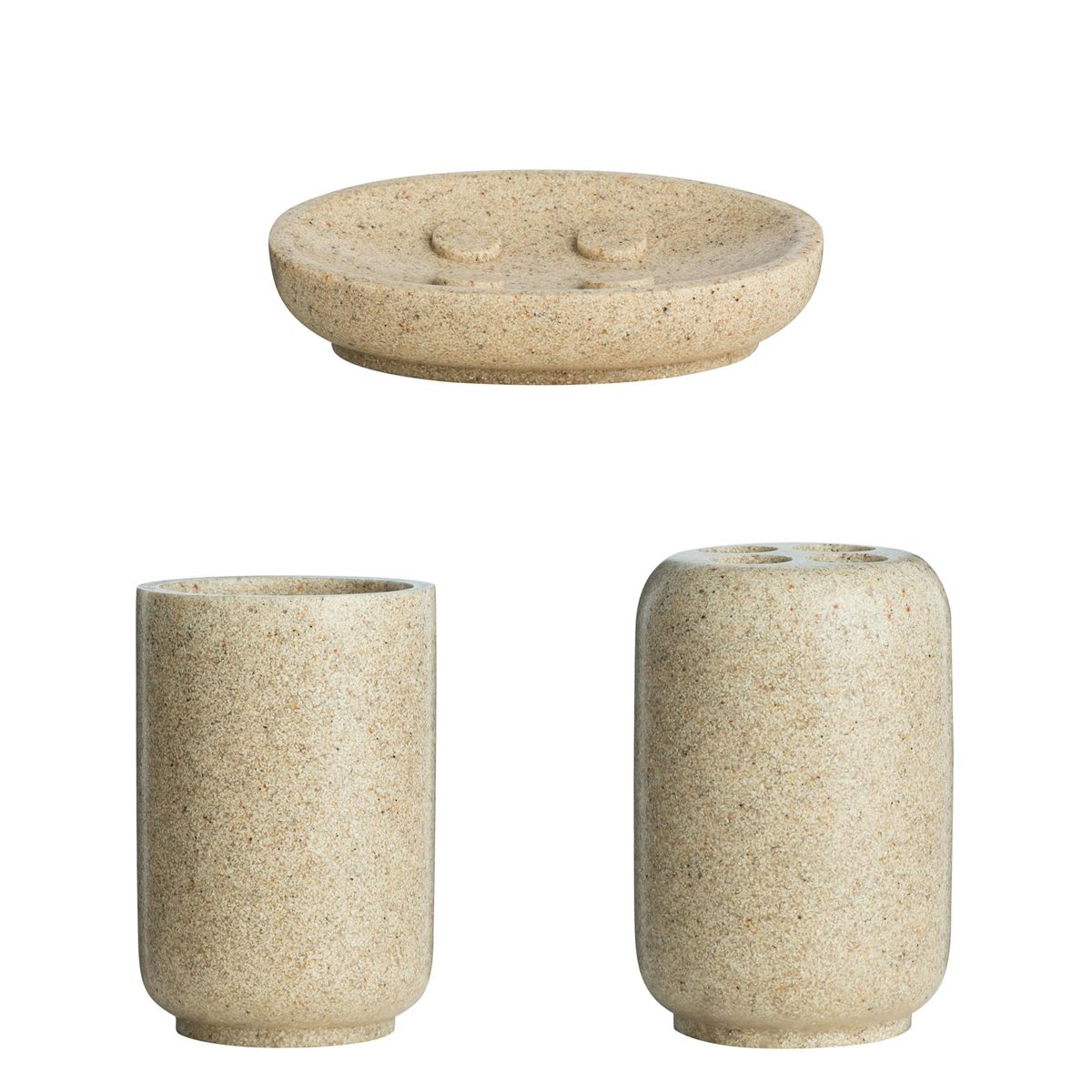 Accents Mineral Stone 3 piece bathroom accessory set
