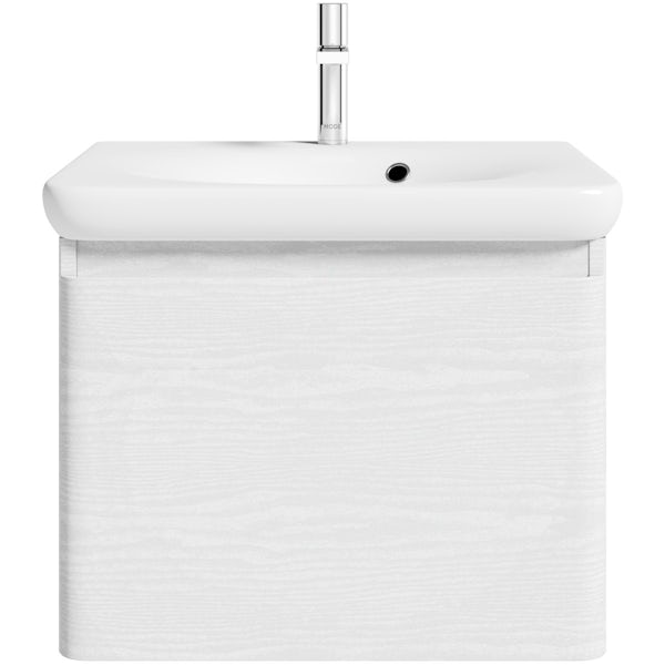 Mode Heath white LED wall hung vanity unit and basin 600mm