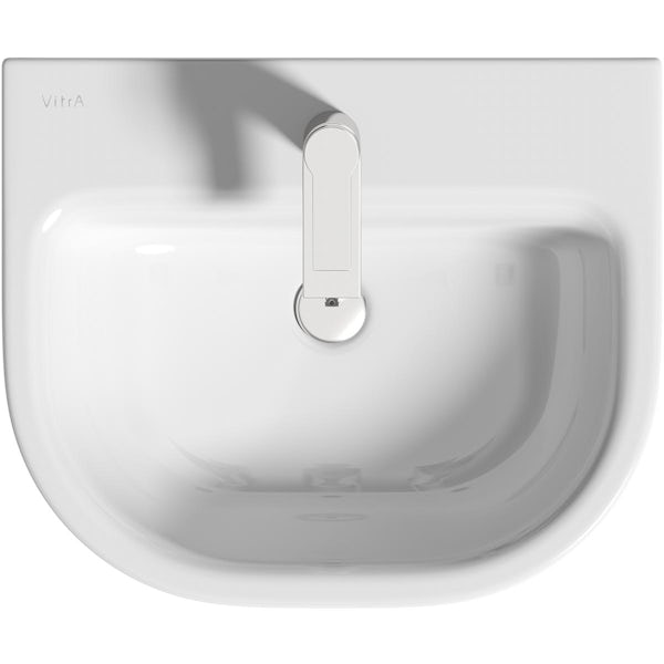VitrA Ava 1 tap hole wall hung compact washbasin 550mm