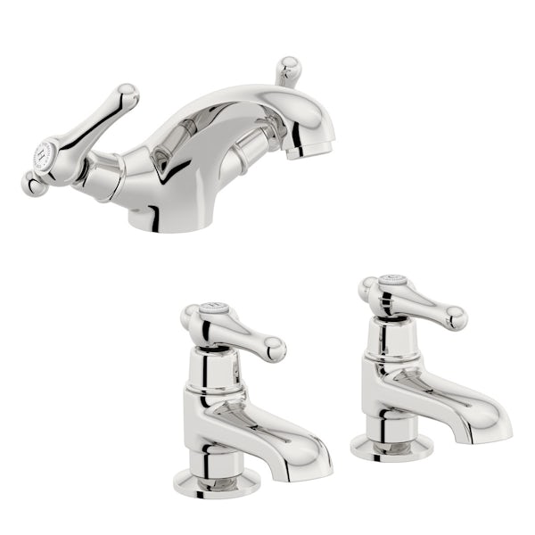 The Bath Co. Camberley lever basin mixer and bath pillar tap pack