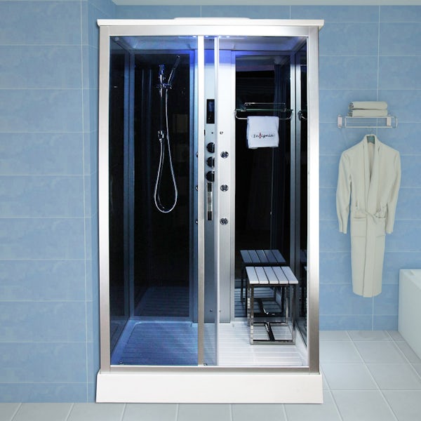 Insignia rectangular steam shower cabin 1100 x 890