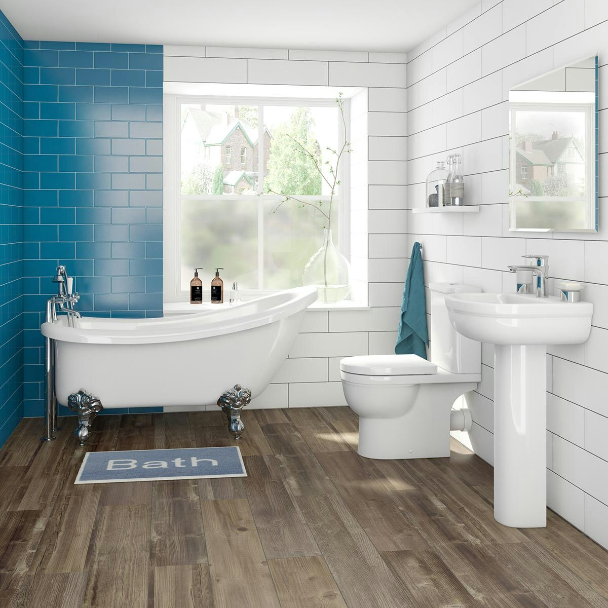 Orchard Elsdon bathroom suite with traditional slipper bath 1690 x 705