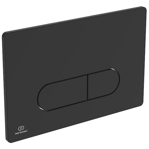 Ideal Standard silk black Oleas M1 flush plate with Prosys 120mm concealed cistern