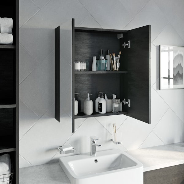 Reeves Nouvel quadro black mirror cabinet 720 x 600mm
