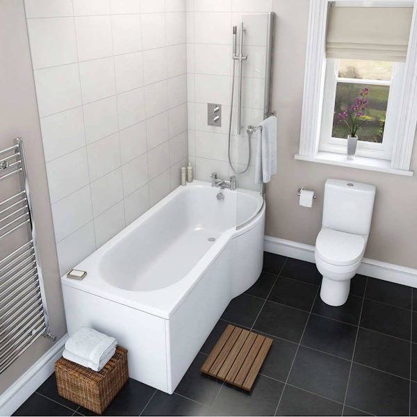 Energy Bathroom Suite with Evesham 1700 x 850 Shower Bath RH