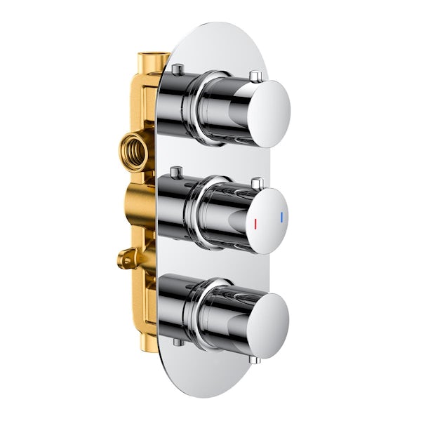 Mode oval plate triple thermostatic shower valve