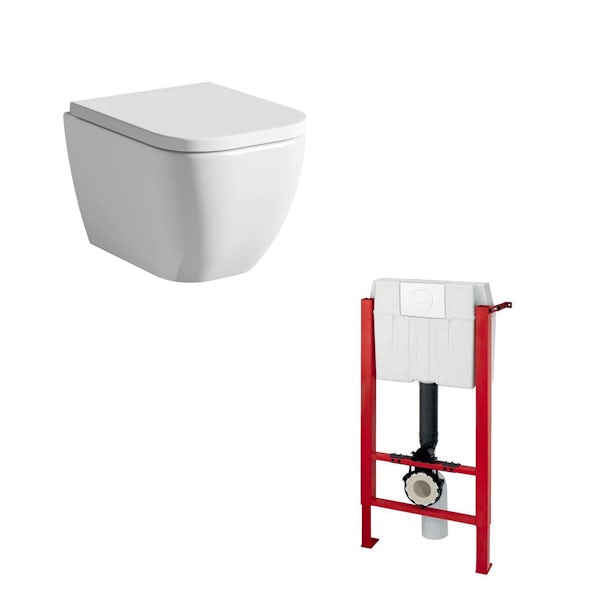Mode Positano wall hung toilet inc soft close seat and wall mounting frame