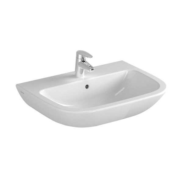 VitrA S20 short projection wall hung toilet with seat and 1 tap hole wall hung washbasin 500mm