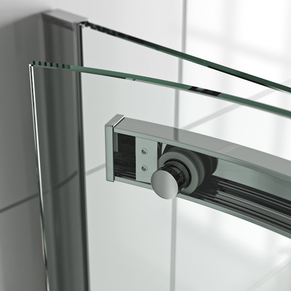 Elite 10mm single sliding door quadrant shower enclosure 900 x 900