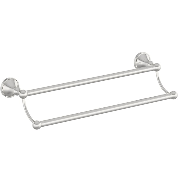 Accents round traditional double towel bar 450mm